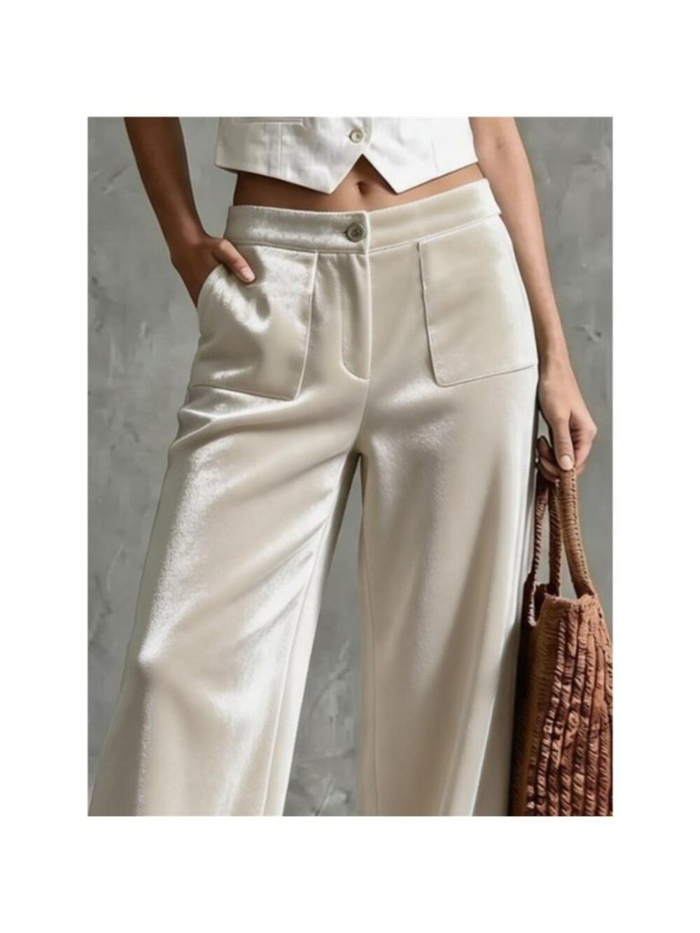 Full Size Velvet Wide-Leg Pants Plus Size